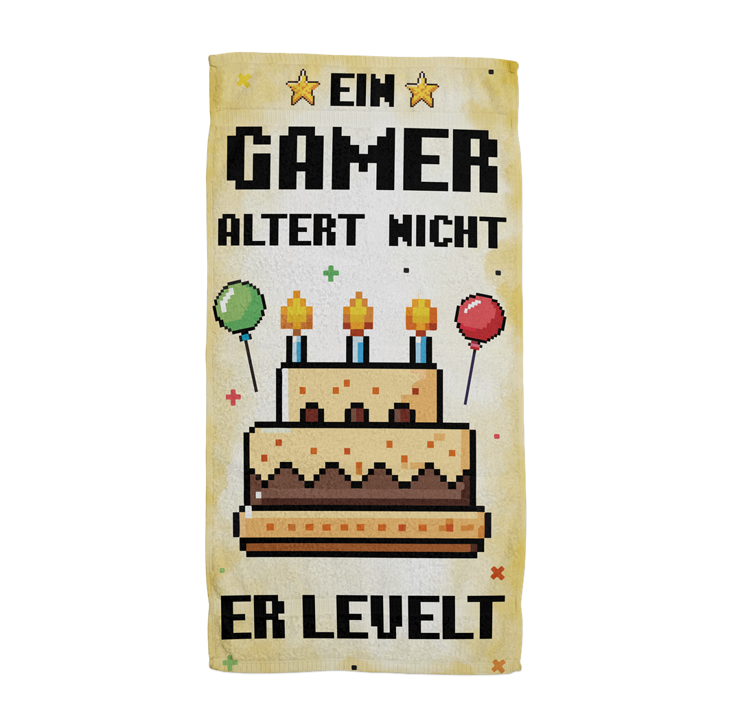 Ein Gamer altert nicht er levelt (Pixel Style) - Handtuch & Strandtuch