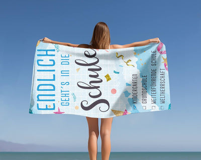 Endlich geht´s in die Schule - Handtuch & Strandtuch