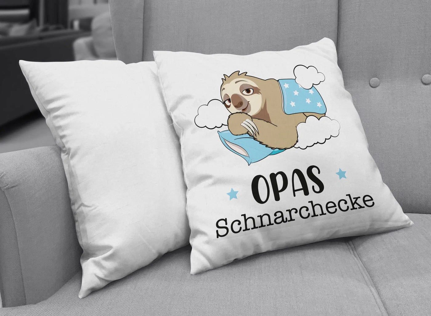Bild: Faultier Kissen - Opas Schnarchecke V2 Geschenkidee
