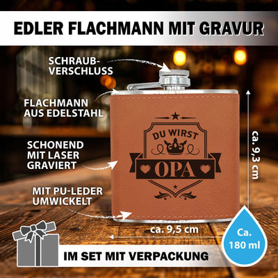 Flachmann Geschenkset - Du wirst Opa