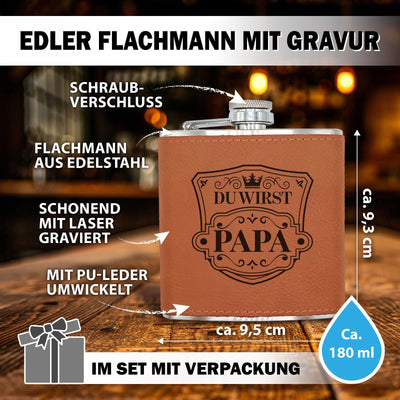 Flachmann Geschenkset - Du wirst Papa