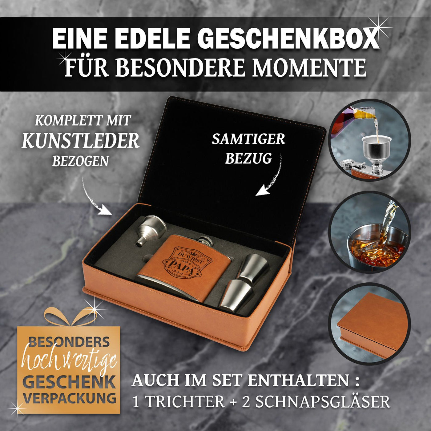 Flachmann Geschenkset - Du wirst Papa