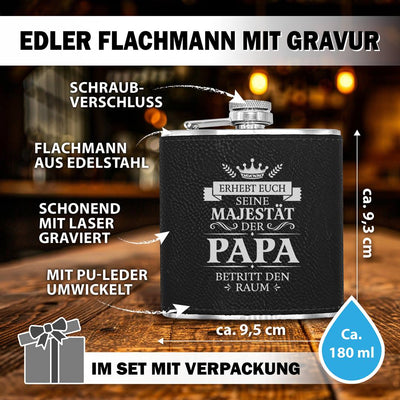 Flachmann Geschenkset - Erhebt euch, Papa betritt den Raum