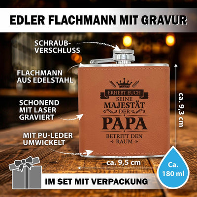 Flachmann Geschenkset - Erhebt euch, Papa betritt den Raum