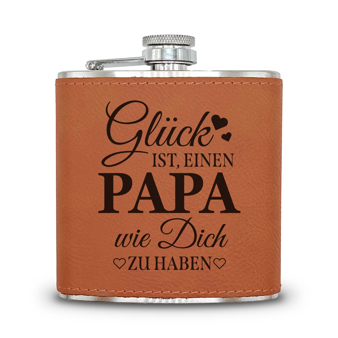 Flachmann Geschenkset - Glück ist, einen Papa wie Dich zu haben