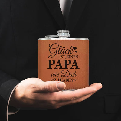 Flachmann Geschenkset - Glück ist, einen Papa wie Dich zu haben