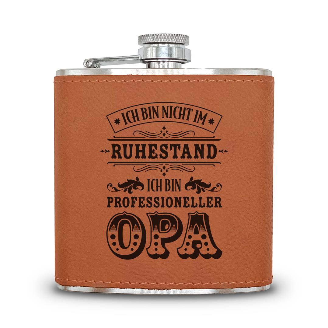 Flachmann Geschenkset - Ich bin nicht im Ruhestand, ich bin professioneller Opa