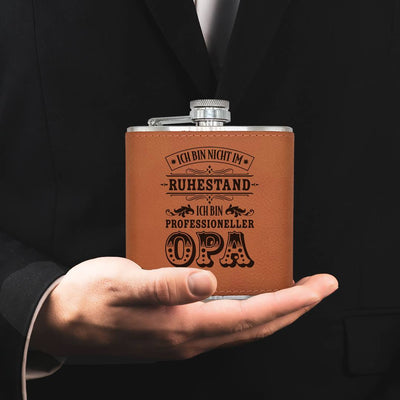 Flachmann Geschenkset - Ich bin nicht im Ruhestand, ich bin professioneller Opa