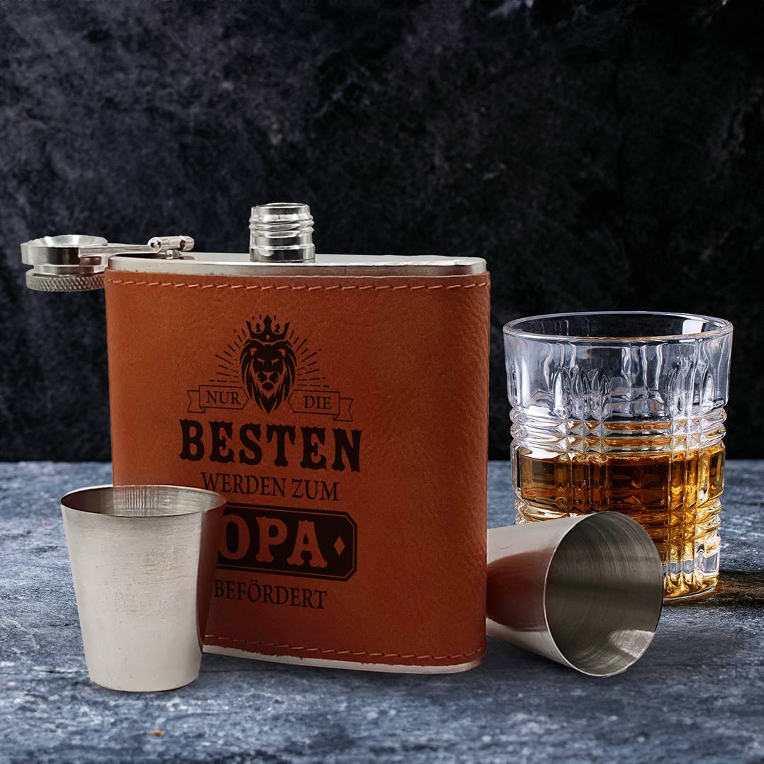 Flachmann Geschenkset - Nur die Besten werden zum Opa befördert