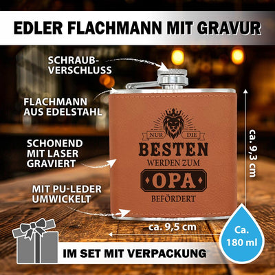 Flachmann Geschenkset - Nur die Besten werden zum Opa befördert