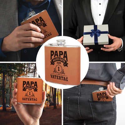 Flachmann Geschenkset - Papa Alles Gute zum 1. Vatertag