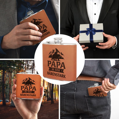 Flachmann Geschenkset - Papa Du bist Bärenstark