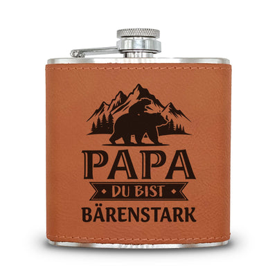 Flachmann Geschenkset - Papa Du bist Bärenstark