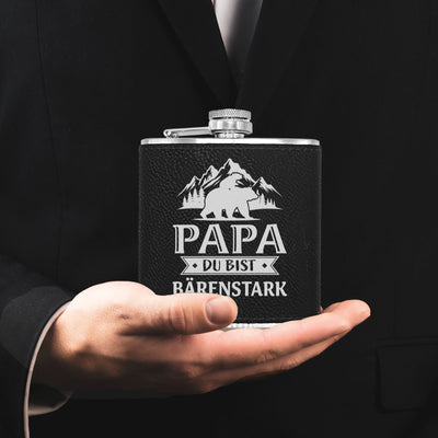 Flachmann Geschenkset - Papa Du bist Bärenstark