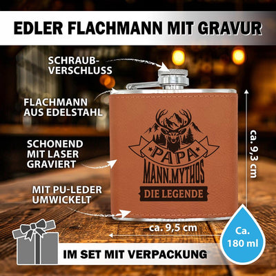 Flachmann Geschenkset - Papa - Mann.Mythos Die Legende