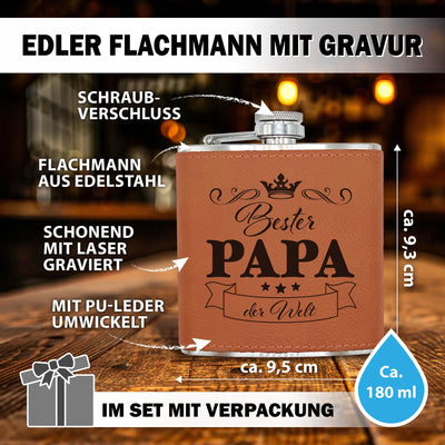 Flachmann Geschenkset - Bester Papa der Welt