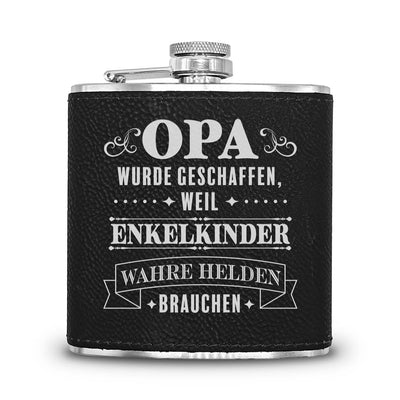 Flachmann Geschenkset - OPA wurde geschaffen, weil Enkelkinder wahre Helden brauchen