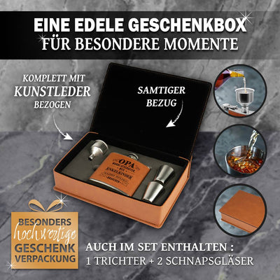 Flachmann Geschenkset - OPA wurde geschaffen, weil Enkelkinder wahre Helden brauchen