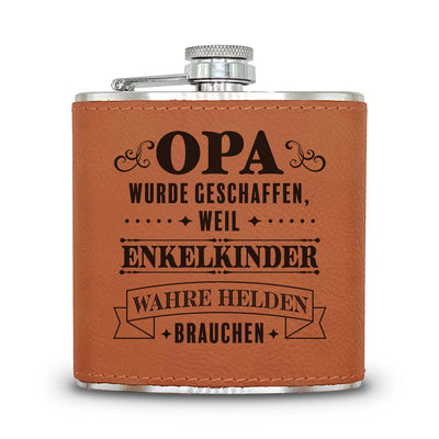 Flachmann Geschenkset - OPA wurde geschaffen, weil Enkelkinder wahre Helden brauchen