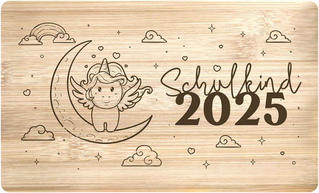 Frühstücksbrettchen - Schulkind 2025 (Einhorn)