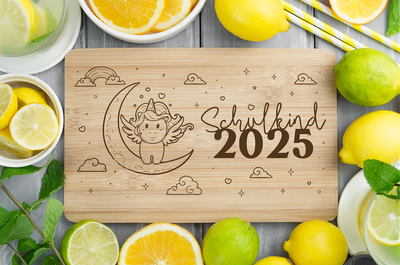 Frühstücksbrettchen - Schulkind 2025 (Einhorn)