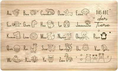 Bild: Frühstücksbrettchen - Das ABC der Tiere Geschenkidee