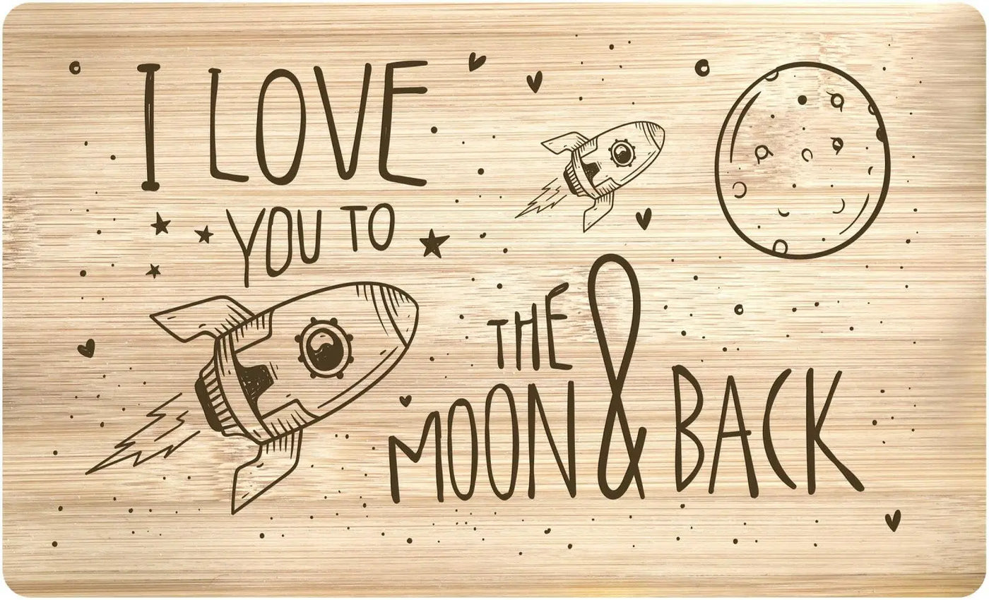 Bild: Frühstücksbrettchen - I love you to the moon & back Geschenkidee