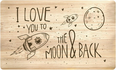 Bild: Frühstücksbrettchen - I love you to the moon & back Geschenkidee
