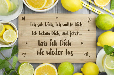 Bild: Frühstücksbrettchen - Ich sah Dich, Ich wollte Dich, Ich bekam Dich Geschenkidee
