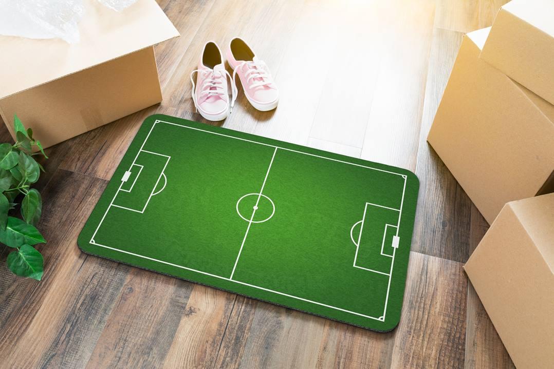Tinideya Fußball-Fußmatten-Set (2-teilig) Für Drinnen & Draußen – Mehrlagig, Rutschfest, 60x90 & 44x78 Cm