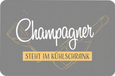 Bild: Fußmatte - Champagner steht im Kühlschrank Geschenkidee
