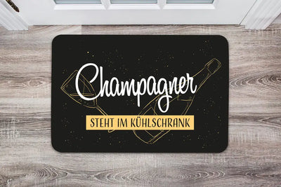 Bild: Fußmatte - Champagner steht im Kühlschrank Geschenkidee
