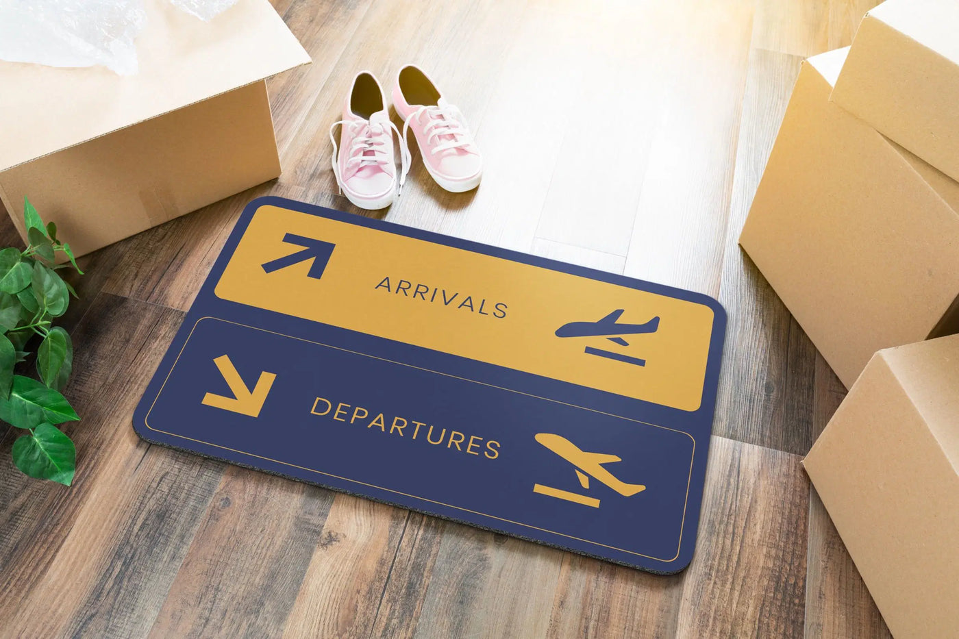 Bild: Fußmatte - Arrivals & Departures Geschenkidee