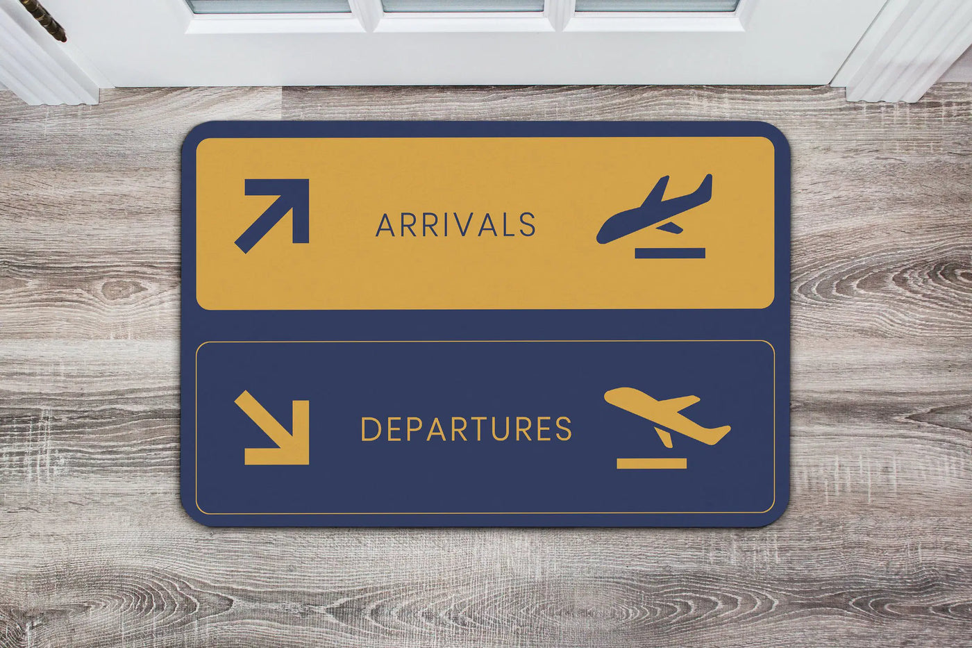 Bild: Fußmatte - Arrivals & Departures Geschenkidee
