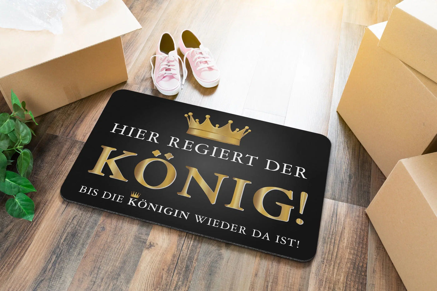 Bild: Fußmatte - Hier regiert der König! Bis die Königin wieder da ist! Geschenkidee