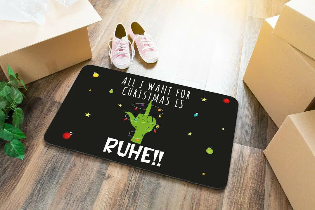 Bild: Fußmatte - Grinch - All I want for Christmas is Ruhe! (Mittelfinger) Geschenkidee