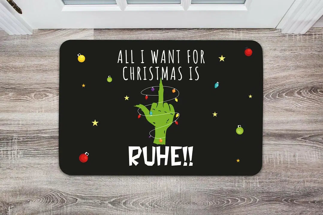 Bild: Fußmatte - Grinch - All I want for Christmas is Ruhe! (Mittelfinger) Geschenkidee