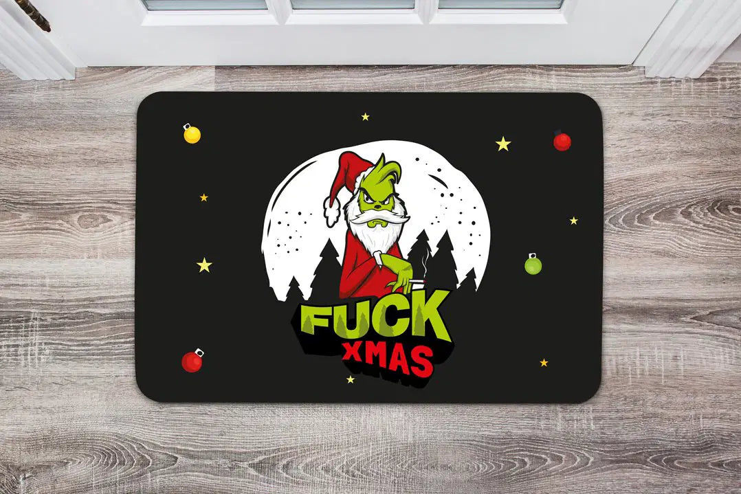 Bild: Fußmatte - Grinch - Fuck Xmas Geschenkidee