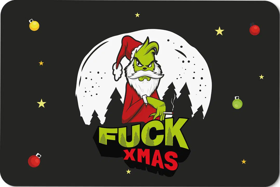 Bild: Fußmatte - Grinch - Fuck Xmas Geschenkidee