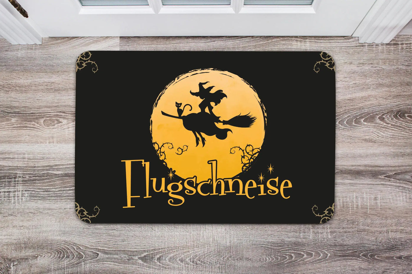 Bild: Fußmatte - Hexe Flugschneise Geschenkidee