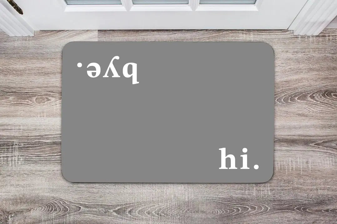 Bild: Fußmatte - hi. bye. Geschenkidee