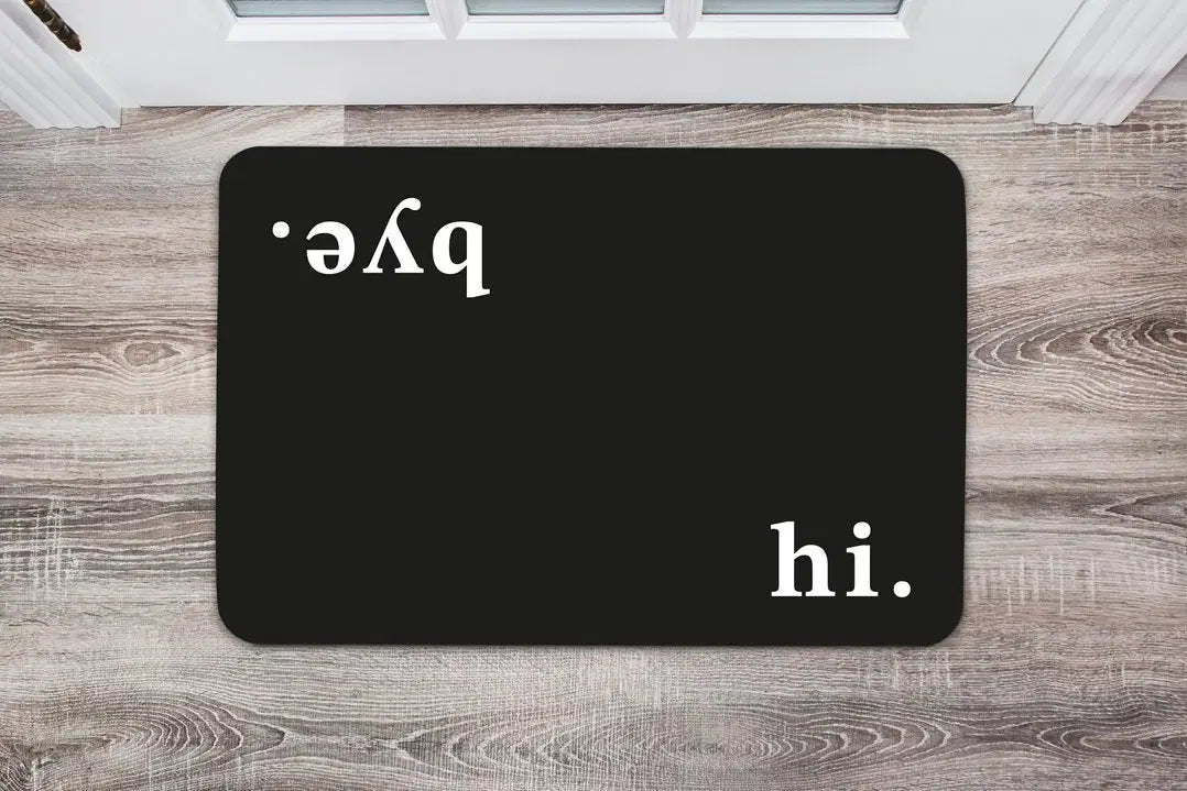 Bild: Fußmatte - hi. bye. Geschenkidee