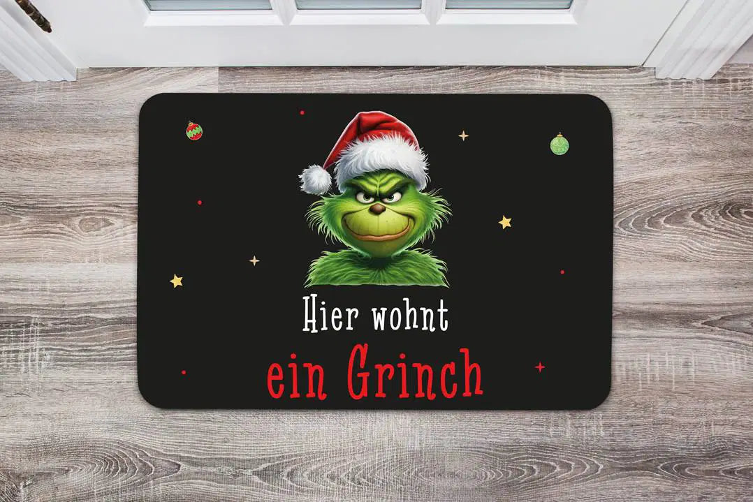 Bild: Fußmatte - Hier wohnt ein Grinch (CS) Geschenkidee