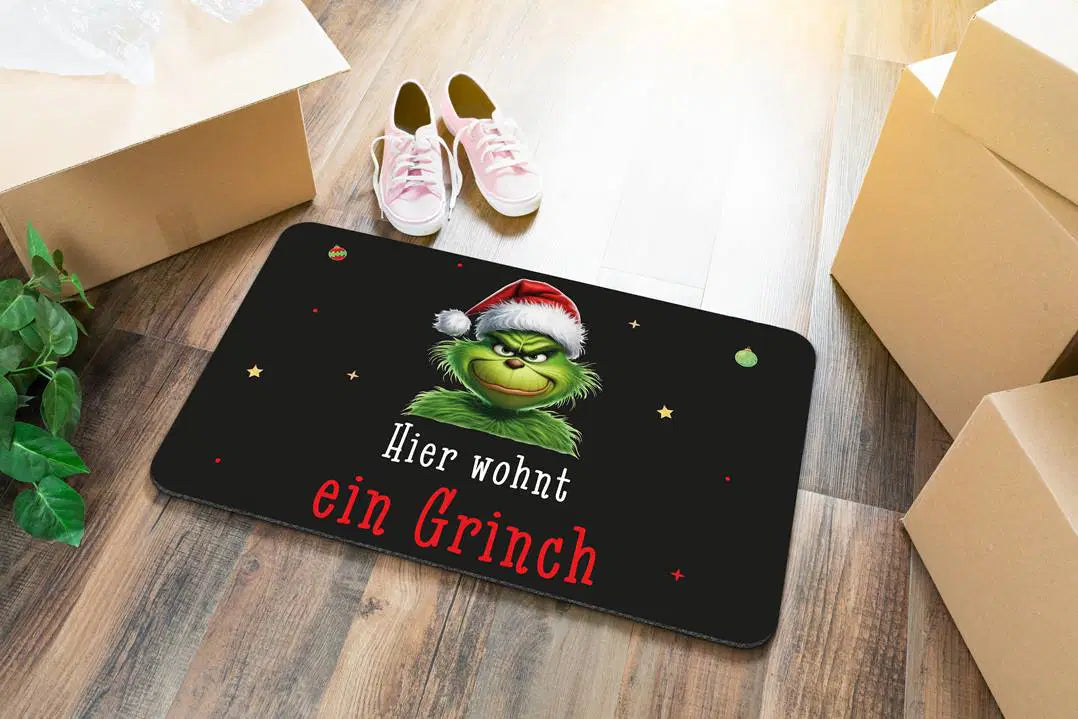 Bild: Fußmatte - Hier wohnt ein Grinch (CS) Geschenkidee
