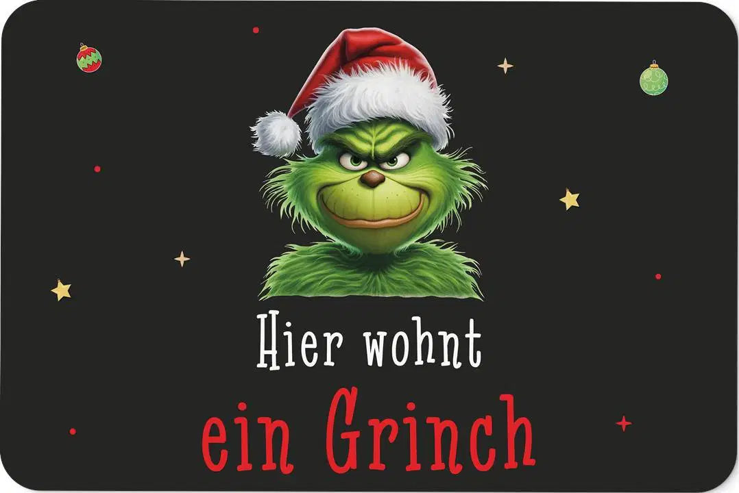 Bild: Fußmatte - Hier wohnt ein Grinch (CS) Geschenkidee