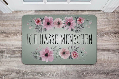Bild: Fußmatte - Ich hasse Menschen blumiges Motiv Geschenkidee
