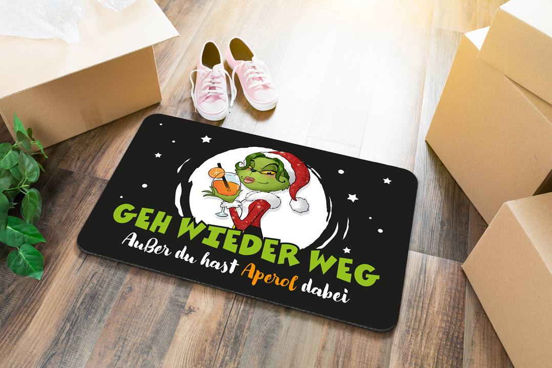 Fußmatte - Miss Grinch - Geh wieder weg! Außer Du hast Aperol dabei.