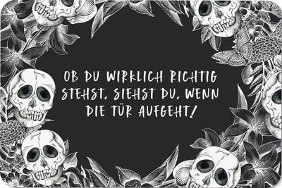 Bild: Fußmatte Totenkopf - Ob Du wirklich richtig stehst, siehst Du, wenn die Tür aufgeht! Geschenkidee