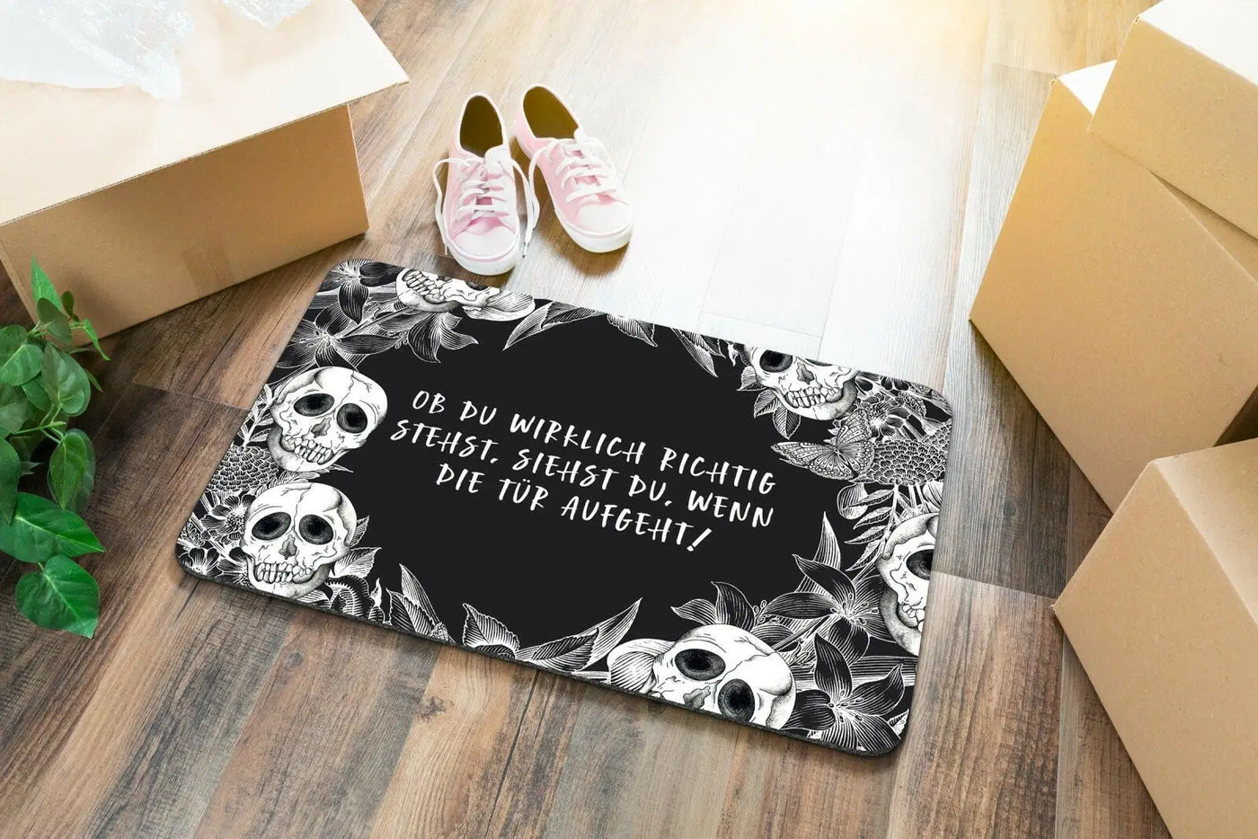 Bild: Fußmatte Totenkopf - Ob Du wirklich richtig stehst, siehst Du, wenn die Tür aufgeht! Geschenkidee