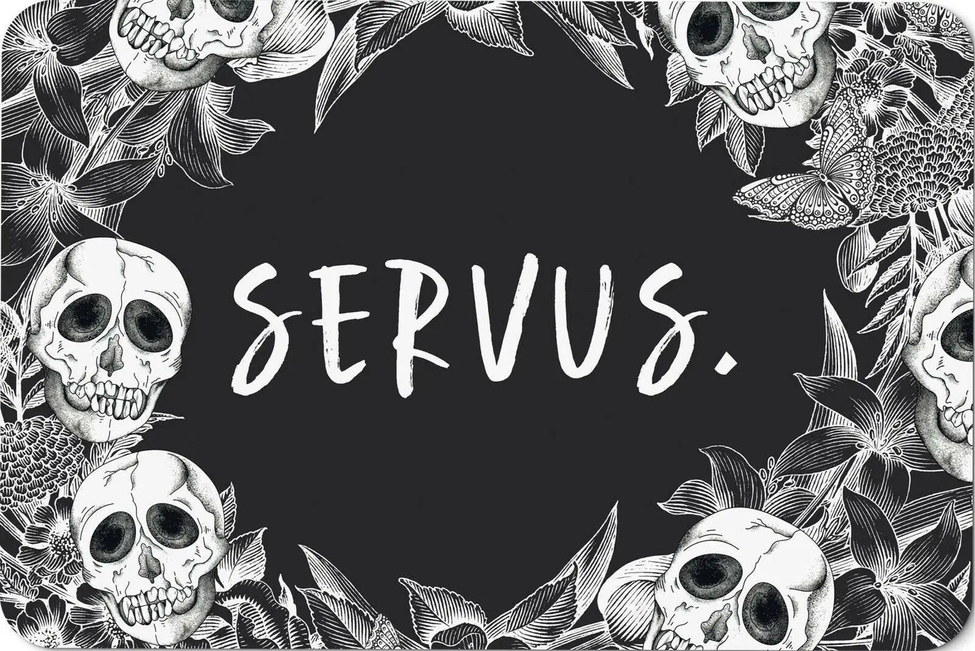 Bild: Fußmatte Totenkopf - Servus. Geschenkidee